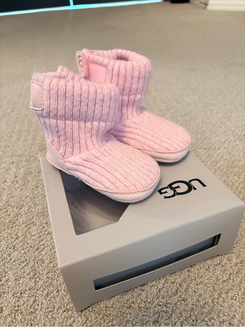 UGG Pink Knit Baby Booties